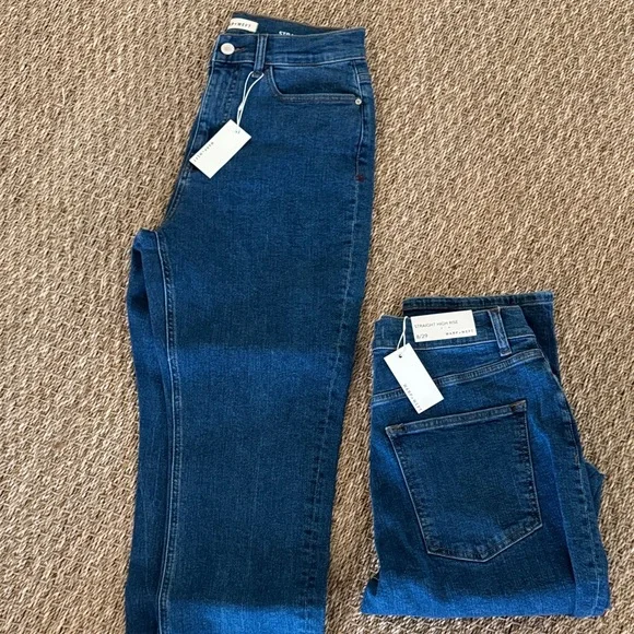 Warp + Weft Medium Blue High Rise Jeans 8/29 new 2 pair - Picture 1 of 6